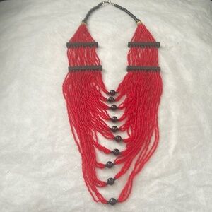 Tribal necklace red